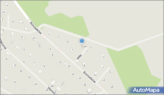 Osieck, Miła, 1, mapa Osieck