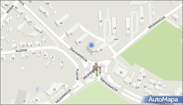 Ostrowiec Świętokrzyski, Mickiewicza Adama, 20, mapa Ostrowiec Świętokrzyski