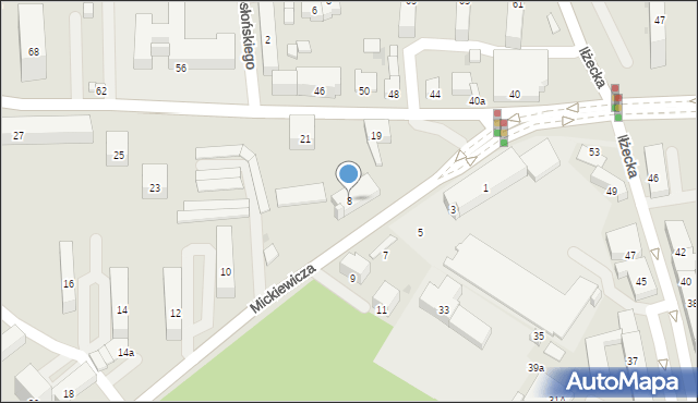 Ostrowiec Świętokrzyski, Mickiewicza Adama, 8, mapa Ostrowiec Świętokrzyski