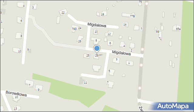 Ostrowiec Świętokrzyski, Migdałowa, 23, mapa Ostrowiec Świętokrzyski