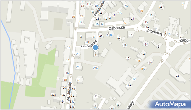 Oświęcim, Mikołajska, 3, mapa Oświęcimia