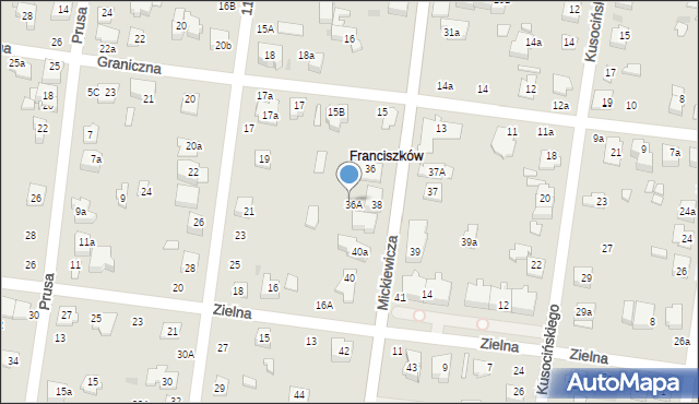 Ożarów Mazowiecki, Mickiewicza Adama, 38a, mapa Ożarów Mazowiecki