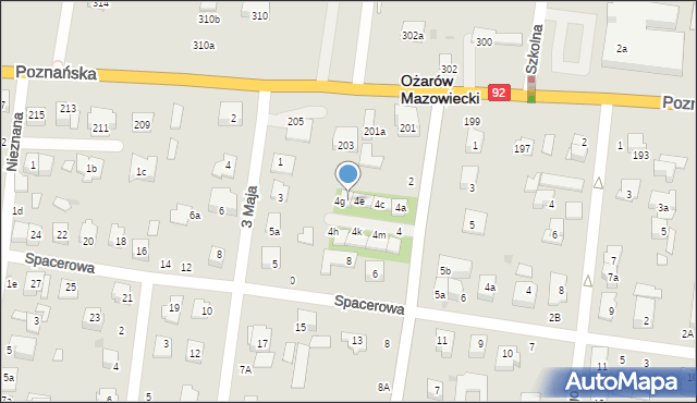 Ożarów Mazowiecki, Mickiewicza Adama, 4f, mapa Ożarów Mazowiecki