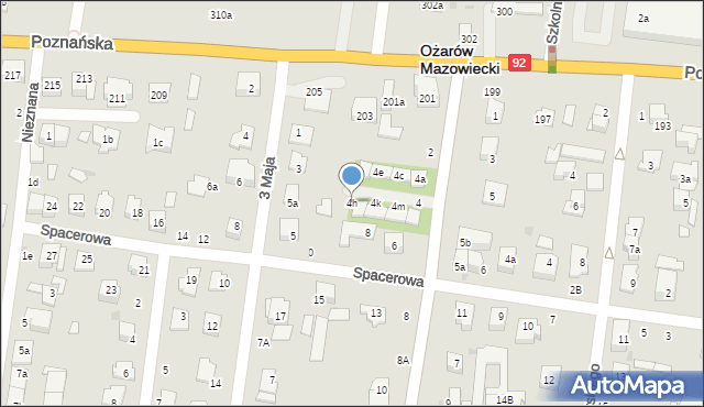 Ożarów Mazowiecki, Mickiewicza Adama, 4h, mapa Ożarów Mazowiecki