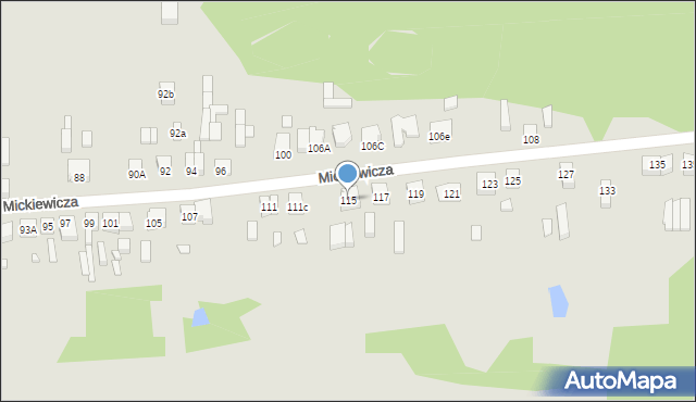 Pajęczno, Mickiewicza Adama, 115, mapa Pajęczno