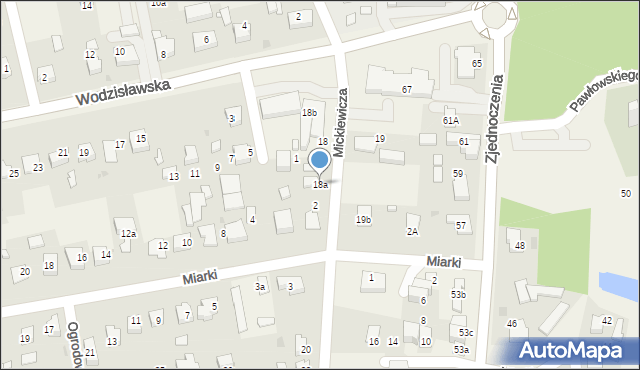 Pawłowice, Mickiewicza Adama, 18a, mapa Pawłowice
