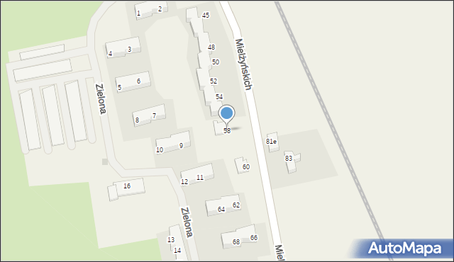 Pawłowice, Mielżyńskich, 58, mapa Pawłowice