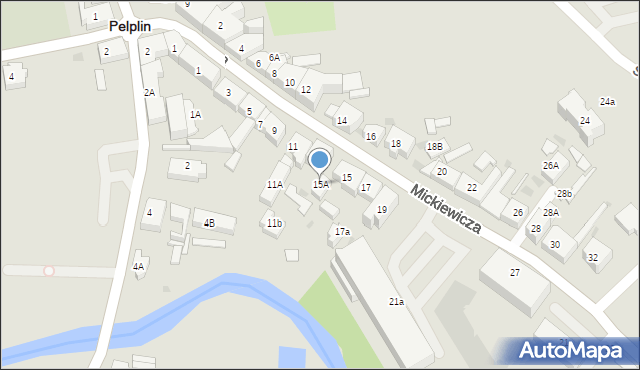 Pelplin, Mickiewicza Adama, 15A, mapa Pelplin