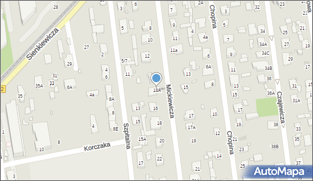 Piaseczno, Mickiewicza Adama, 14A, mapa Piaseczno