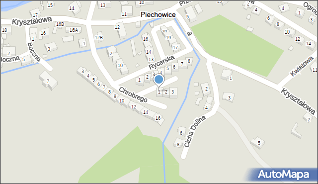 Piechowice, Mieszka I, 1, mapa Piechowice