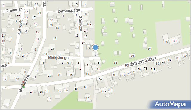 Piekary Śląskie, Mielęckiego Józefa, 7, mapa Piekary Śląskie