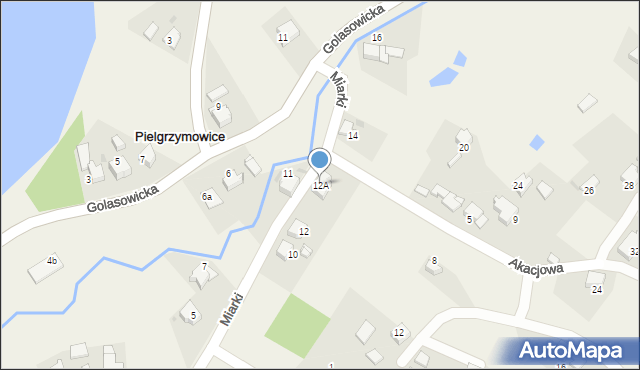 Pielgrzymowice, Miarki, 12A, mapa Pielgrzymowice