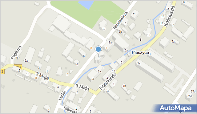 Pieszyce, Mickiewicza Adama, 1, mapa Pieszyce