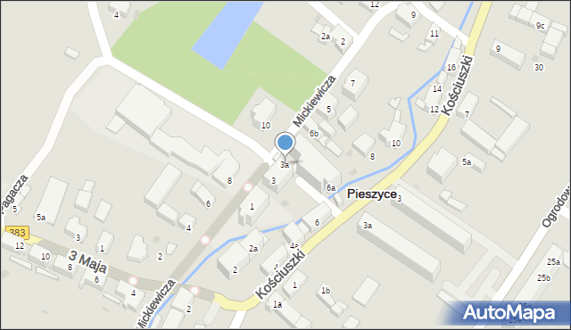 Pieszyce, Mickiewicza Adama, 3a, mapa Pieszyce