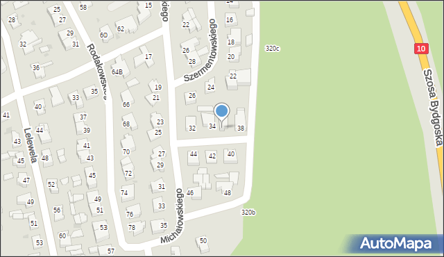 Piła, Michałowskiego Piotra, 36, mapa Piły