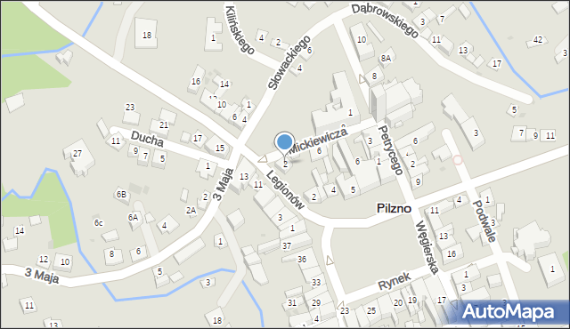 Pilzno, Mickiewicza Adama, 2, mapa Pilzno