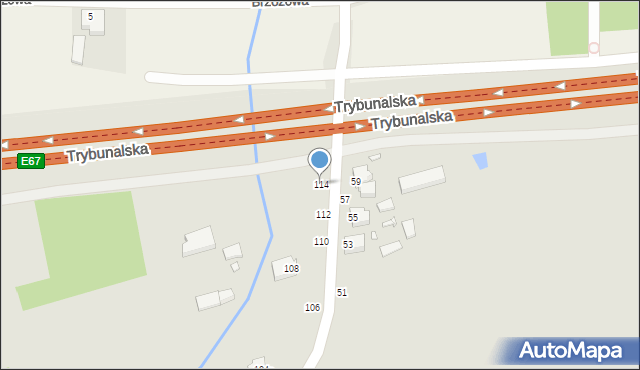 Piotrków Trybunalski, Michałowska, 114, mapa Piotrków Trybunalski