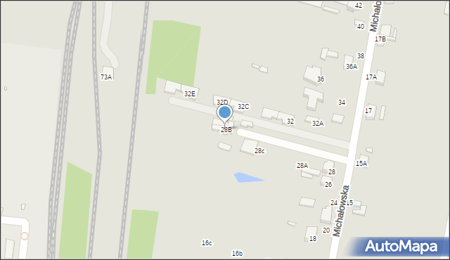 Piotrków Trybunalski, Michałowska, 28B, mapa Piotrków Trybunalski
