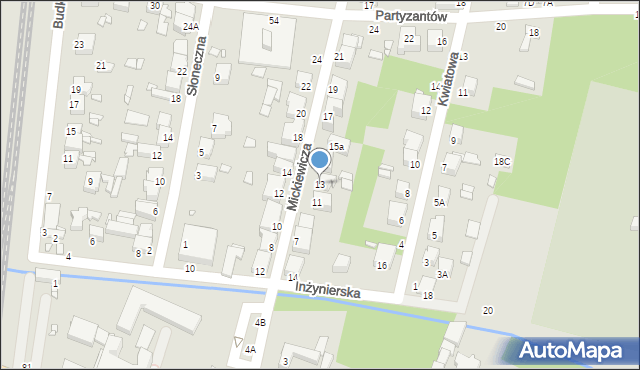 Piotrków Trybunalski, Mickiewicza Adama, 13, mapa Piotrków Trybunalski