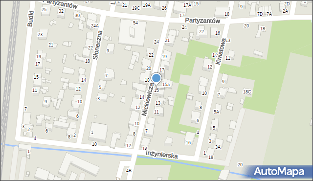 Piotrków Trybunalski, Mickiewicza Adama, 15, mapa Piotrków Trybunalski