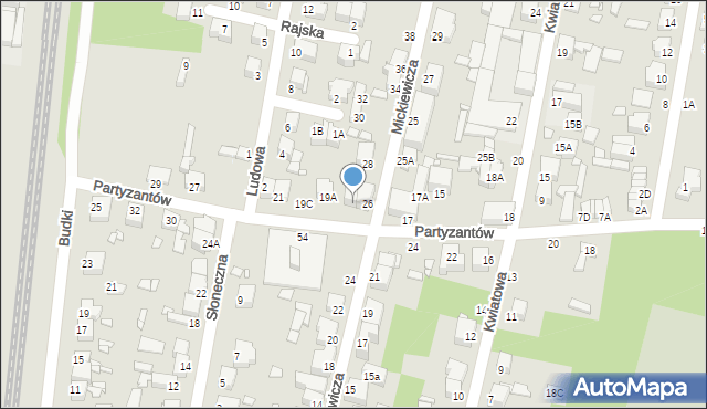 Piotrków Trybunalski, Mickiewicza Adama, 26A, mapa Piotrków Trybunalski