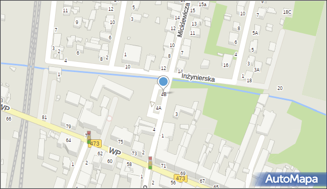 Piotrków Trybunalski, Mickiewicza Adama, 4B, mapa Piotrków Trybunalski