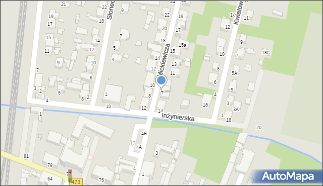 Piotrków Trybunalski, Mickiewicza Adama, 7, mapa Piotrków Trybunalski