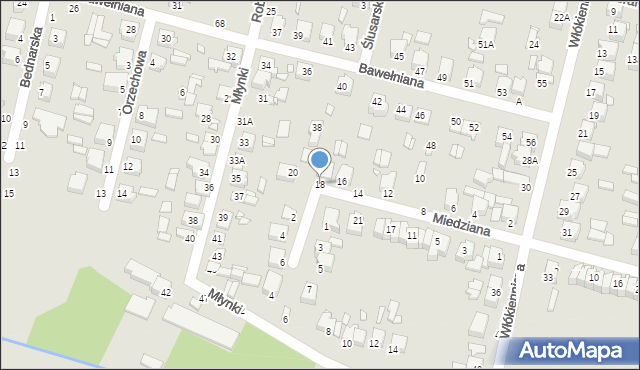 Piotrków Trybunalski, Miedziana, 18, mapa Piotrków Trybunalski