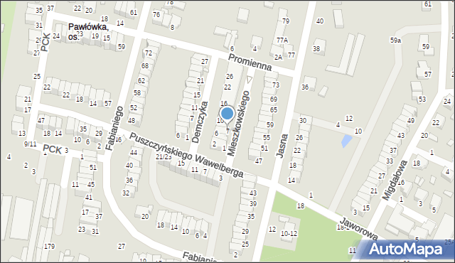 Piotrków Trybunalski, Mieszkowskiego Stanisława, kmdr., 7, mapa Piotrków Trybunalski