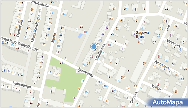 Piotrków Trybunalski, Migdałowa, 25, mapa Piotrków Trybunalski