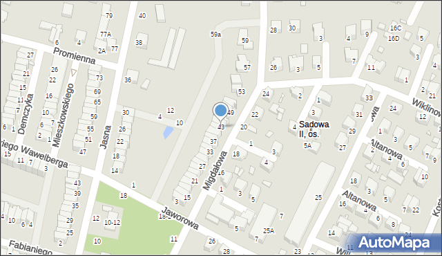 Piotrków Trybunalski, Migdałowa, 43, mapa Piotrków Trybunalski