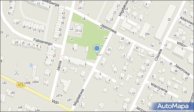Piotrków Trybunalski, Migdałowa, 7, mapa Piotrków Trybunalski