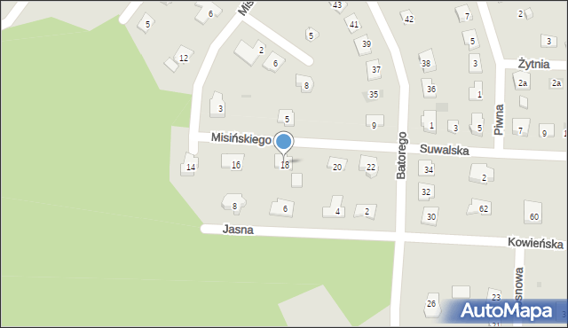 Pisz, Misińskiego Radosława, 18, mapa Pisz