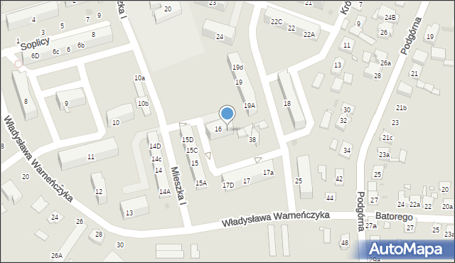 Pleszew, Mieszka I, 16a, mapa Pleszew