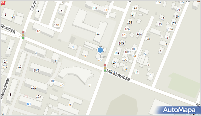 Płock, Mickiewicza Adama, 7, mapa Płock