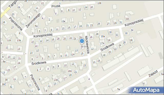 Płońsk, Mickiewicza Adama, 27, mapa Płońsk