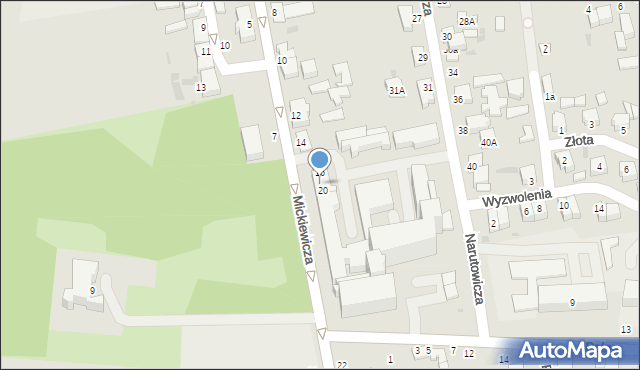 Poddębice, Mickiewicza Adama, 18, mapa Poddębice