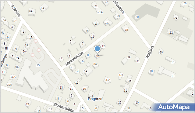 Pogórze, Mickiewicza Adama, 10, mapa Pogórze