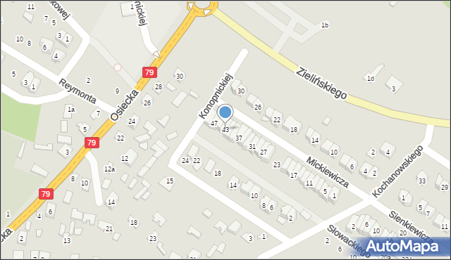 Połaniec, Mickiewicza Adama, 43, mapa Połaniec