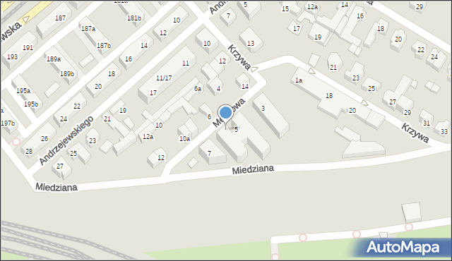 Poznań, Miedziana, 5, mapa Poznania