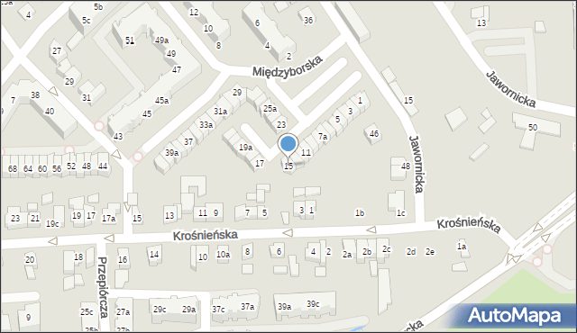 Poznań, Międzyborska, 15, mapa Poznania