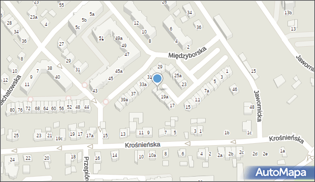 Poznań, Międzyborska, 21a, mapa Poznania