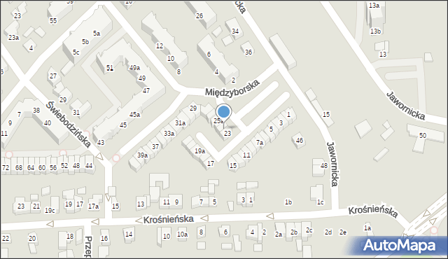 Poznań, Międzyborska, 23a, mapa Poznania