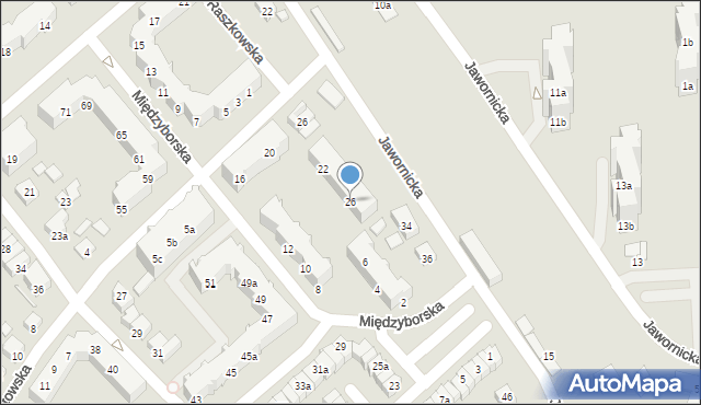 Poznań, Międzyborska, 26, mapa Poznania