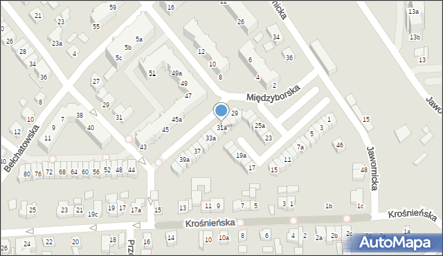 Poznań, Międzyborska, 31a, mapa Poznania