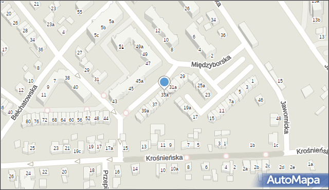 Poznań, Międzyborska, 33a, mapa Poznania