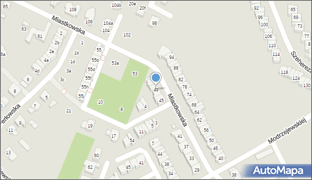 Poznań, Miastkowska, 49, mapa Poznania