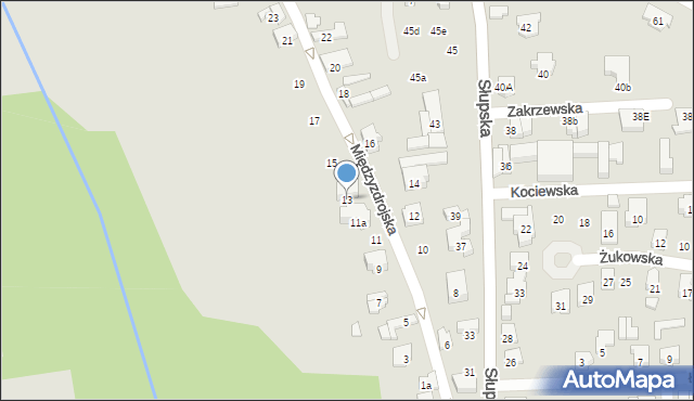 Poznań, Międzyzdrojska, 13, mapa Poznania