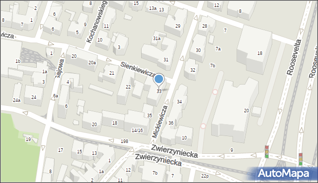 Poznań, Mickiewicza Adama, 33, mapa Poznania