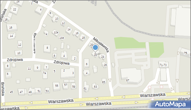 Poznań, Miłosławska, 22, mapa Poznania